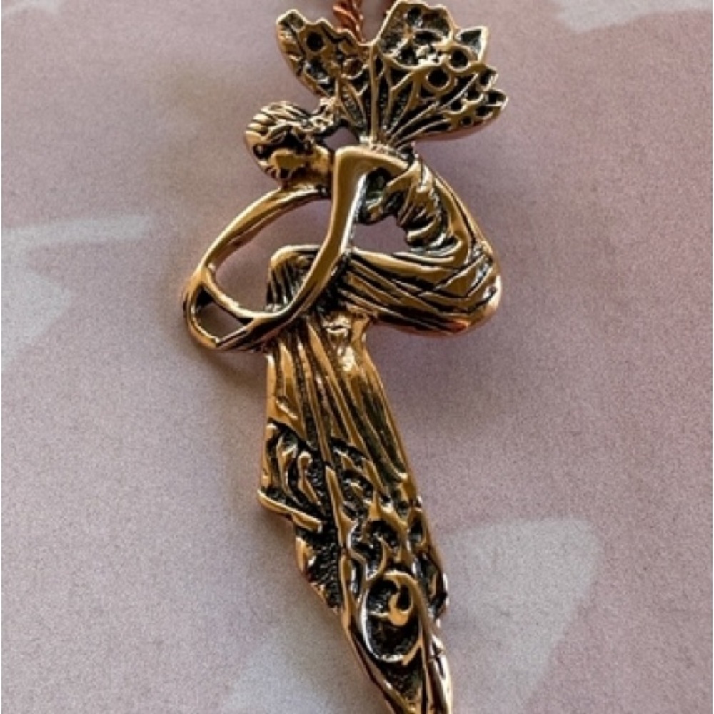 Elegant solid, copper Fairy Pendant and 20 inch solid copper chain set.